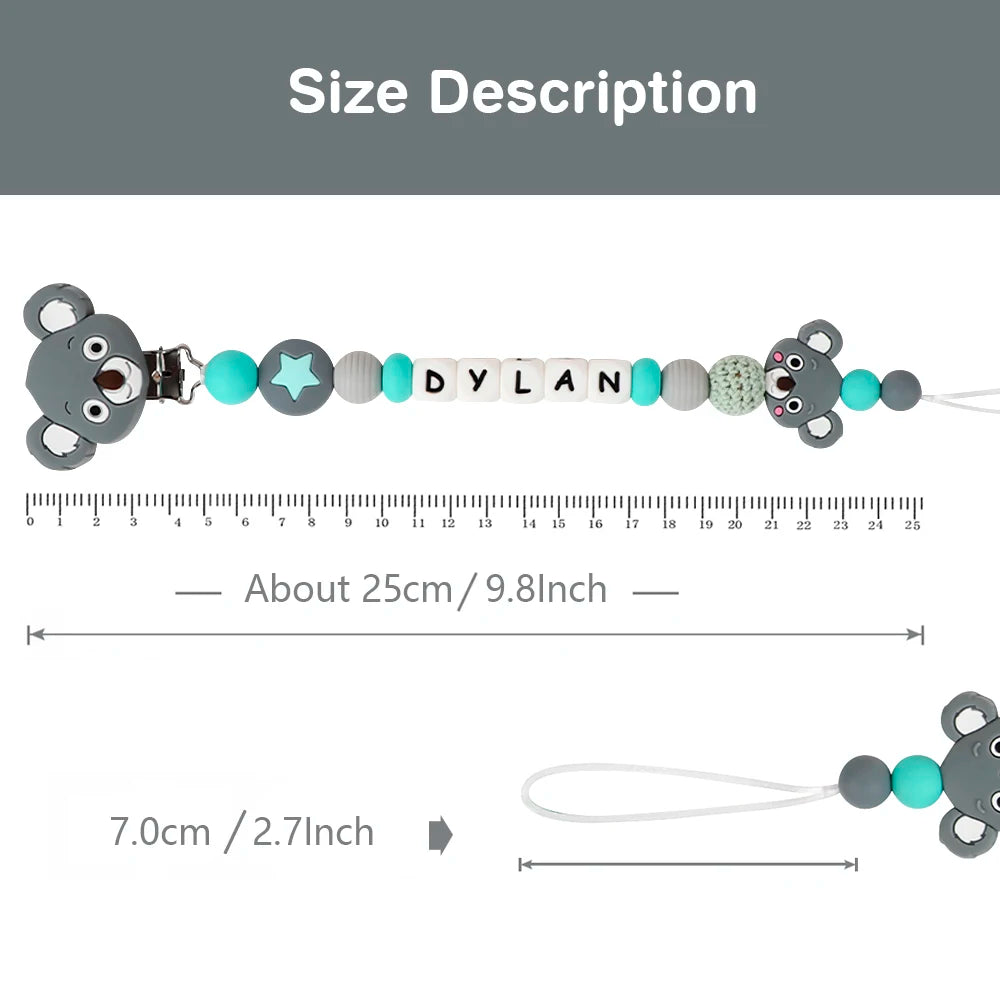 Personalised Silicone Dummy/Pacifier Clip