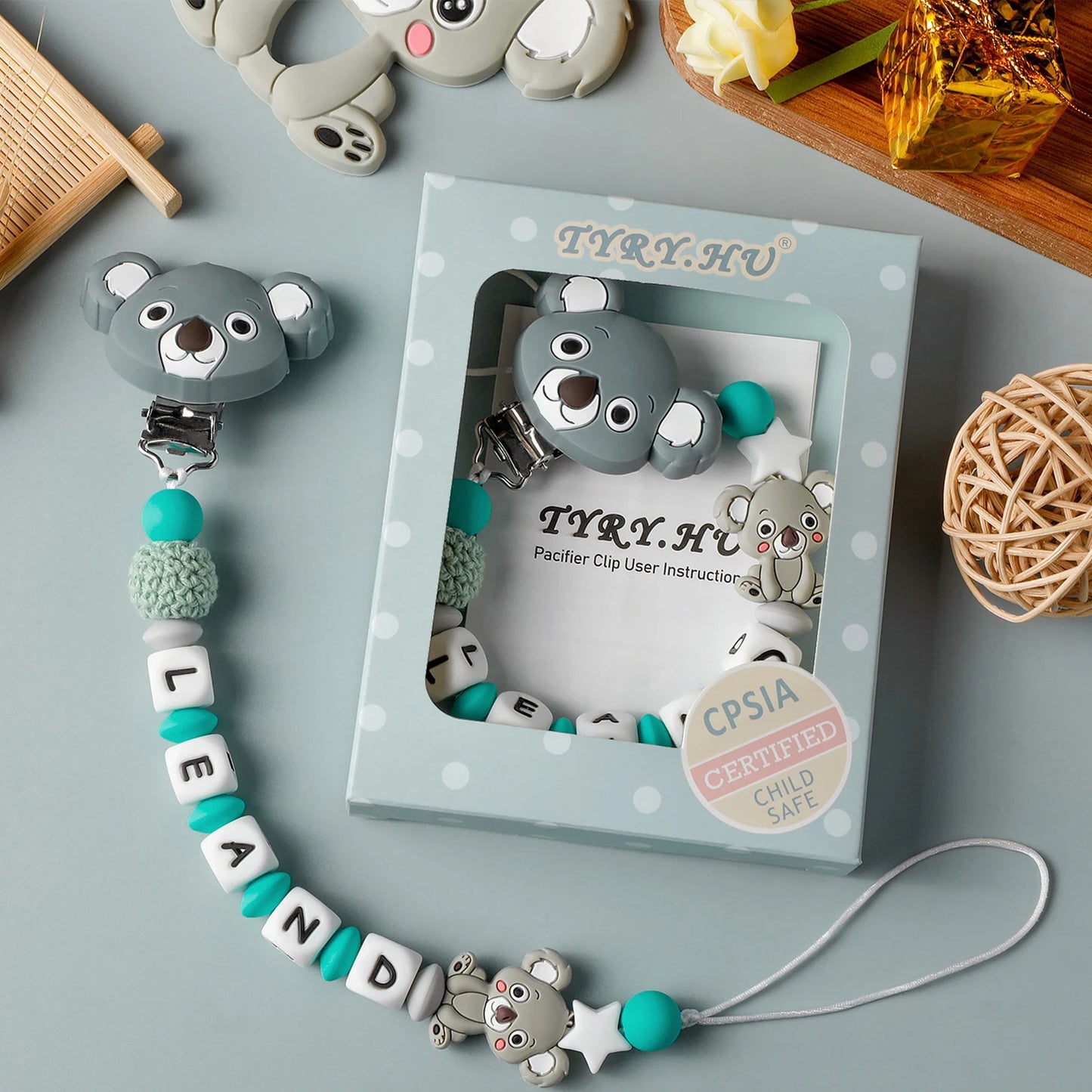 Personalised Silicone Dummy/Pacifier Clip