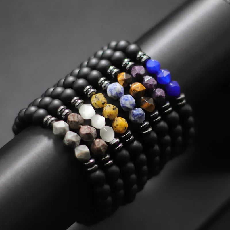 Men's Black Onyx Stone Bracelet