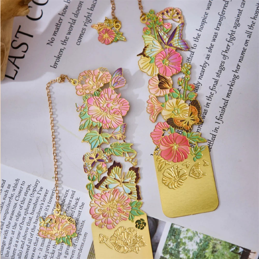 Aesthetic Metal Flower Bookmarks