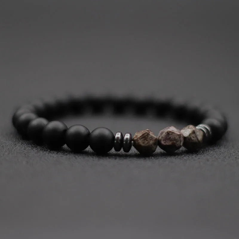 Men's Black Onyx Stone Bracelet