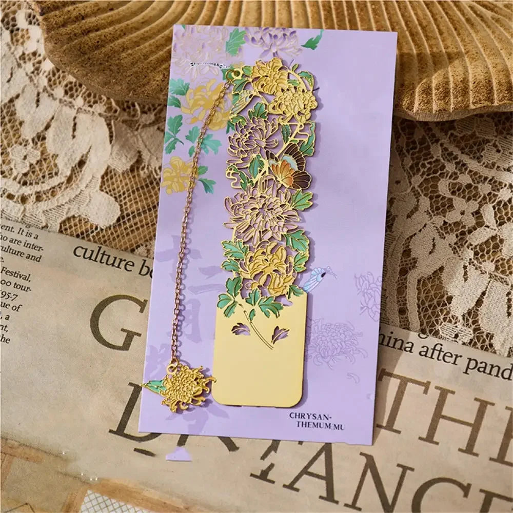 Aesthetic Metal Flower Bookmarks