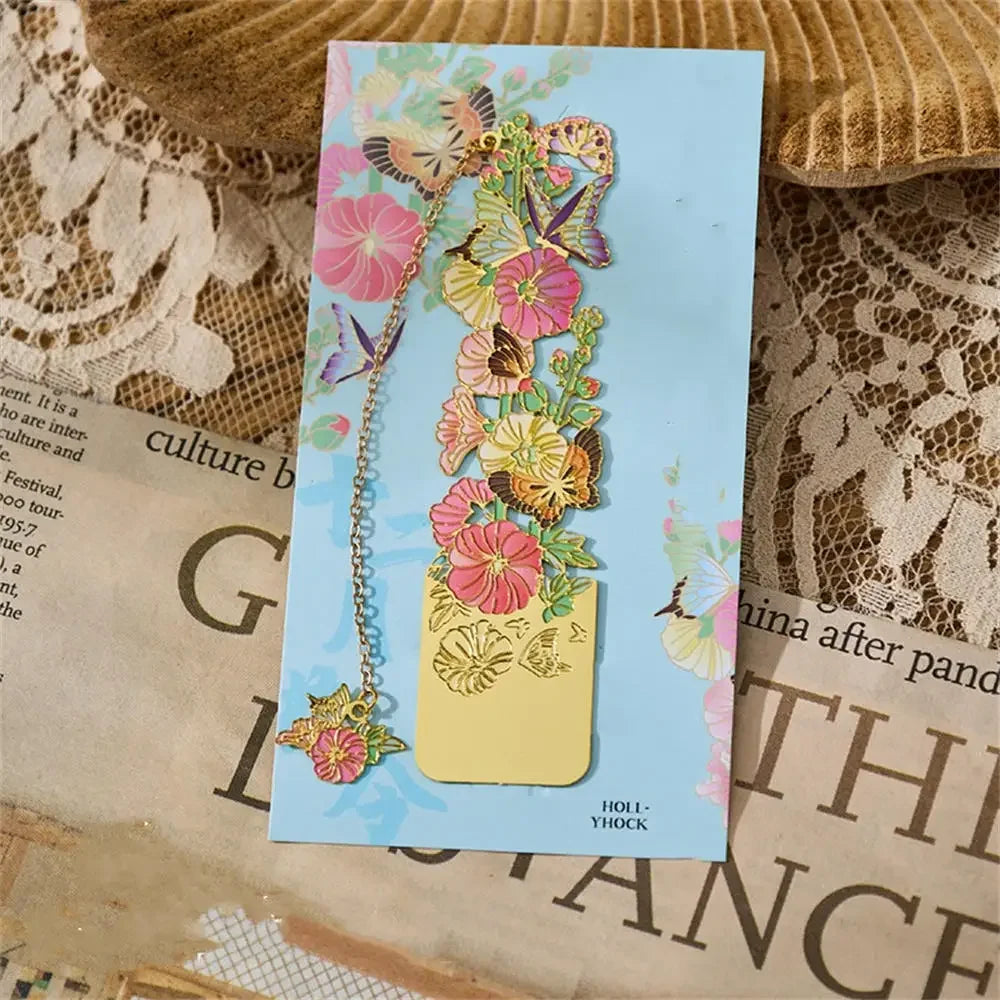 Aesthetic Metal Flower Bookmarks