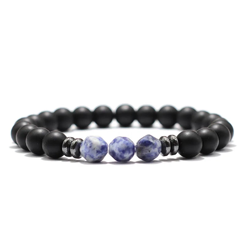 Men's Black Onyx Stone Bracelet