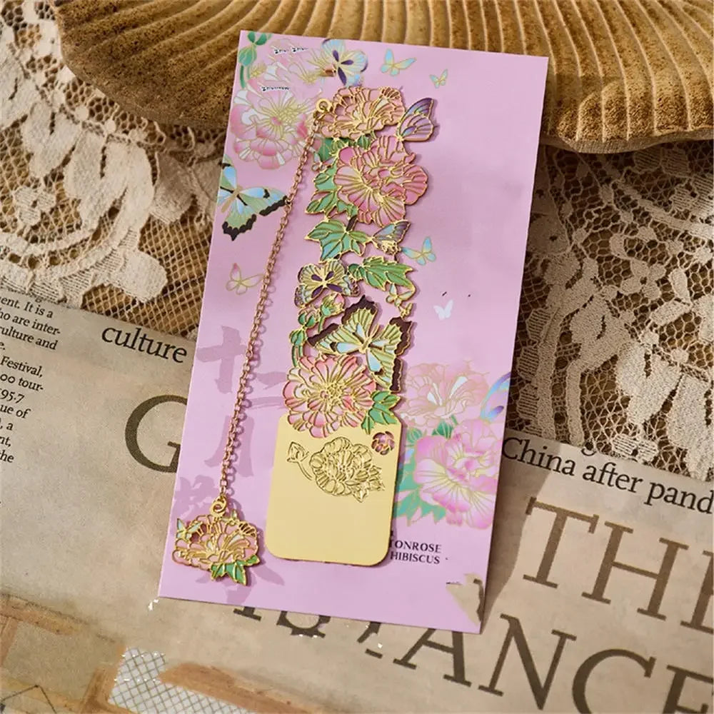 Aesthetic Metal Flower Bookmarks