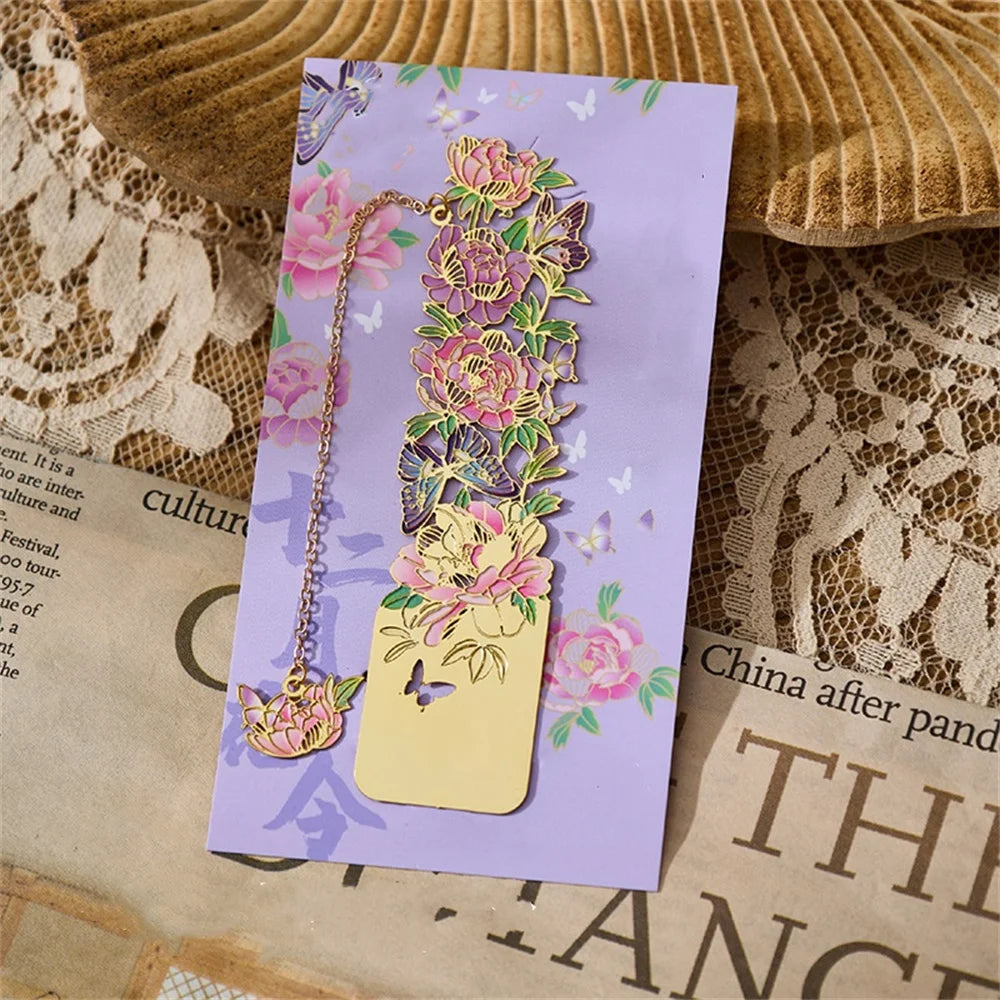Aesthetic Metal Flower Bookmarks