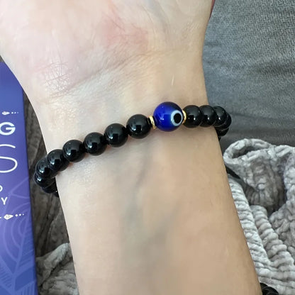 Evil Eye Black Tourmaline Bracelet