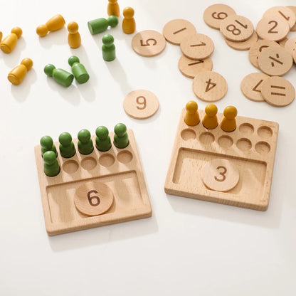 Montessori Wooden Letter Tracing and Counting Board