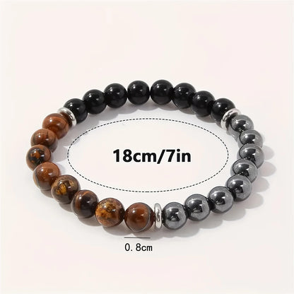 Triple Protection Bracelet  - Tiger Eye Black, Obsidian, & Hematite