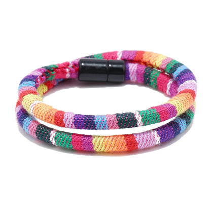 Bohemia Rope Bracelet Pulseras Hilo Magnetic Ethnic Boho Fabric Bracelet for Men & Women