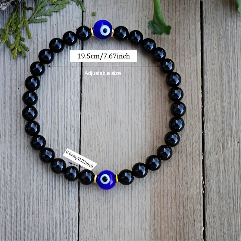 Evil Eye Black Tourmaline Bracelet