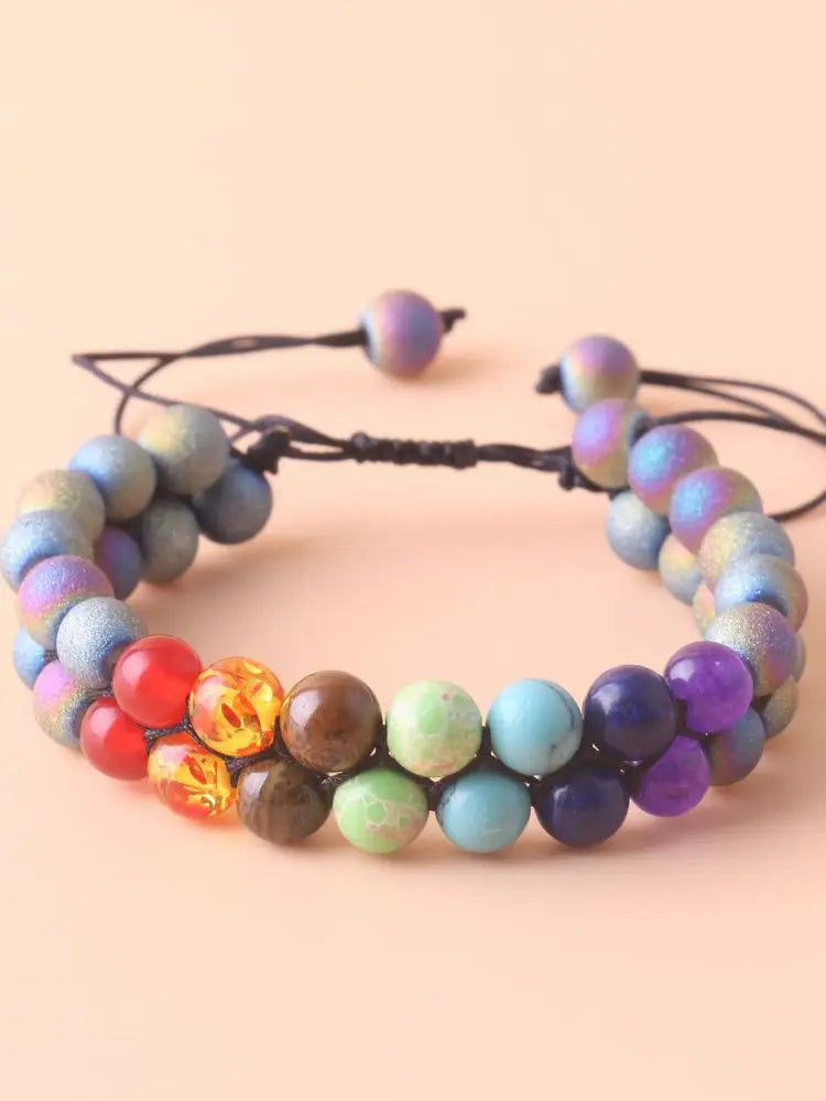 Seven Chakra Treatment Crystal Yoga Stone Bracelet
