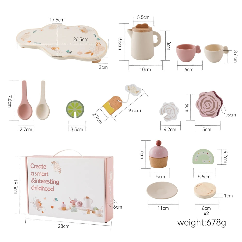 Wooden Afternoon Tea Party Set