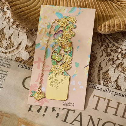 Aesthetic Metal Flower Bookmarks