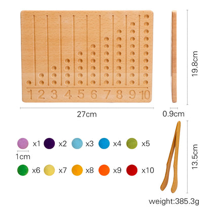 Montessori Wooden Letter Tracing and Counting Board