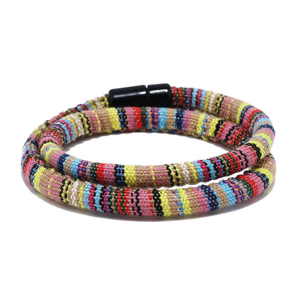 Bohemia Rope Bracelet Pulseras Hilo Magnetic Ethnic Boho Fabric Bracelet for Men & Women