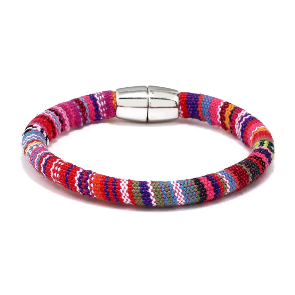 Bohemia Rope Bracelet Pulseras Hilo Magnetic Ethnic Boho Fabric Bracelet for Men & Women