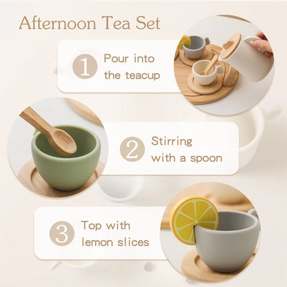 Wooden Afternoon Tea Party Set