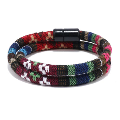 Bohemia Rope Bracelet Pulseras Hilo Magnetic Ethnic Boho Fabric Bracelet for Men & Women
