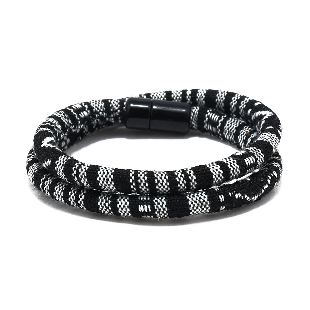 Bohemia Rope Bracelet Pulseras Hilo Magnetic Ethnic Boho Fabric Bracelet for Men & Women
