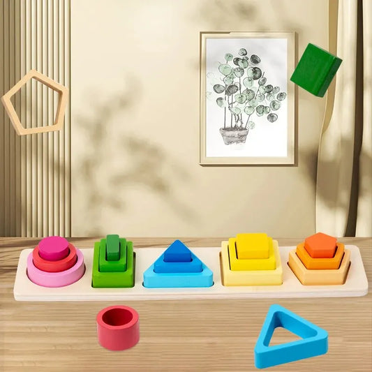 Montessori Wooden Sorting & Stacking Toy