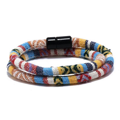 Bohemia Rope Bracelet Pulseras Hilo Magnetic Ethnic Boho Fabric Bracelet for Men & Women