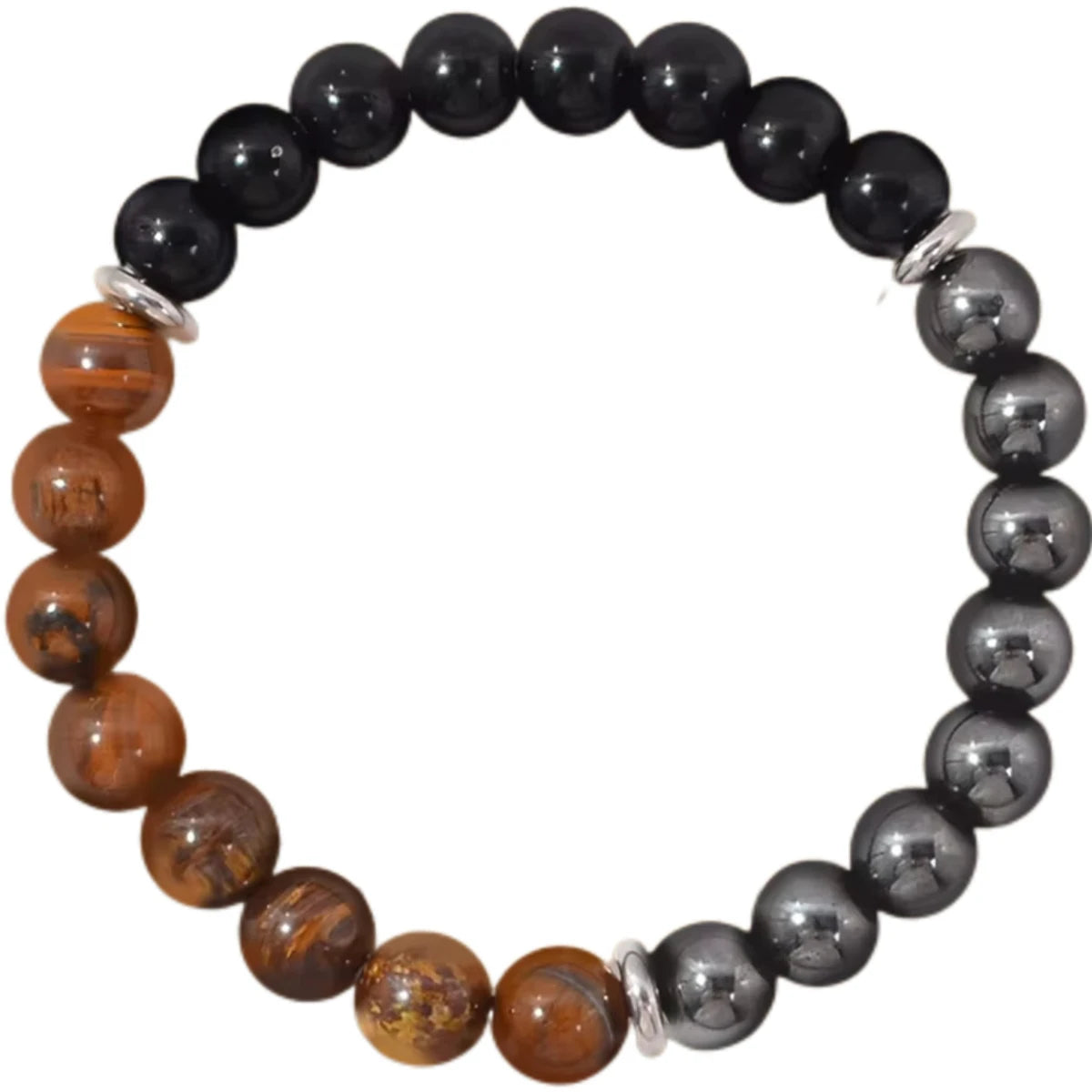 Triple Protection Bracelet  - Tiger Eye Black, Obsidian, & Hematite