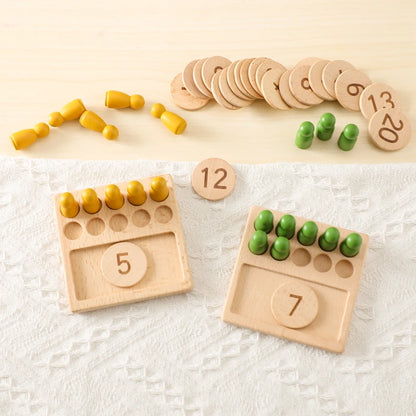 Montessori Wooden Letter Tracing and Counting Board