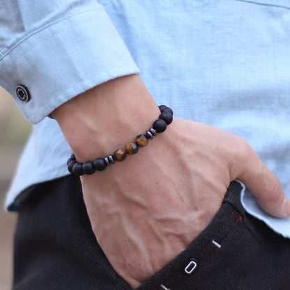 Men's Black Onyx Stone Bracelet