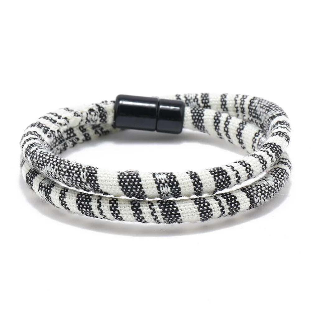 Bohemia Rope Bracelet Pulseras Hilo Magnetic Ethnic Boho Fabric Bracelet for Men & Women