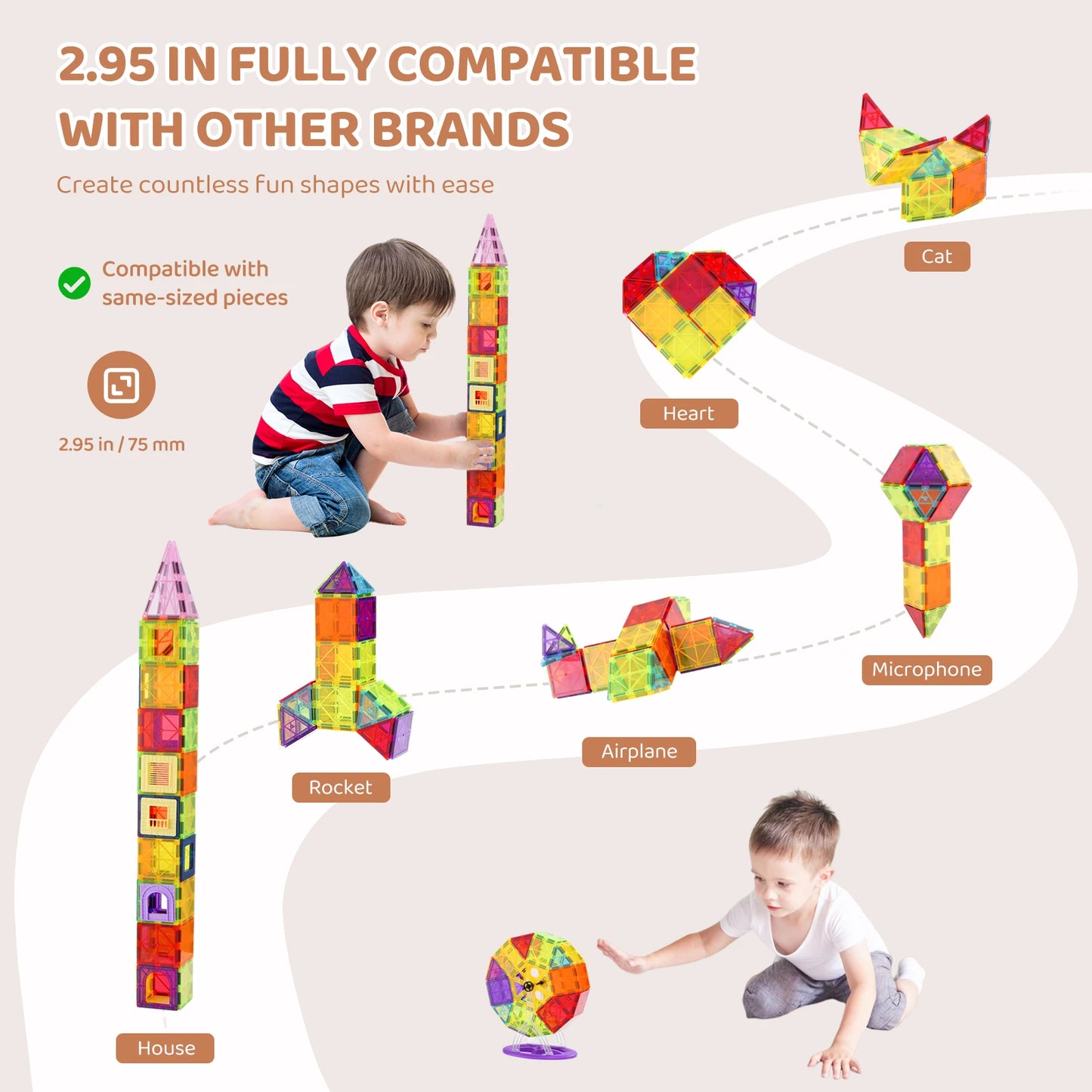 121 PCS Magnetic Building Blocks set - Children Montessori Toys