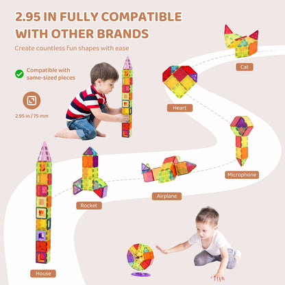 121 PCS Magnetic Building Blocks set - Children Montessori Toys