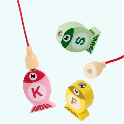 Wooden Fishing Game Toy with Alphabet