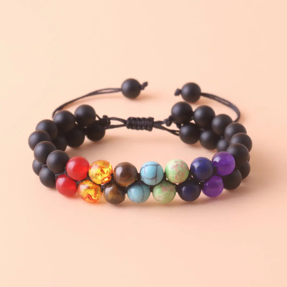 Seven Chakra Treatment Crystal Yoga Stone Bracelet