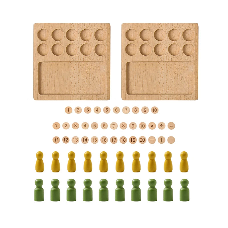 Montessori Wooden Letter Tracing and Counting Board