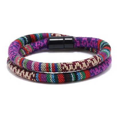 Bohemia Rope Bracelet Pulseras Hilo Magnetic Ethnic Boho Fabric Bracelet for Men & Women
