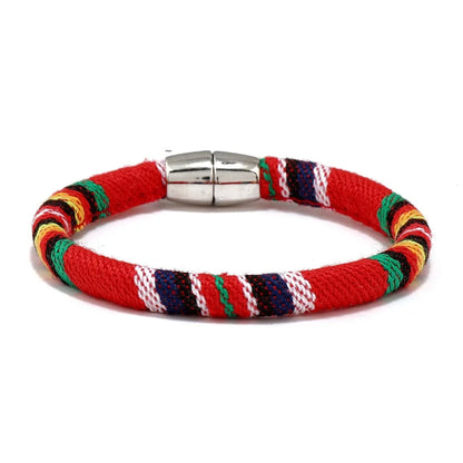 Bohemia Rope Bracelet Pulseras Hilo Magnetic Ethnic Boho Fabric Bracelet for Men & Women