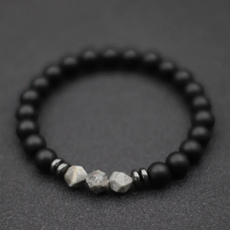 Men's Black Onyx Stone Bracelet