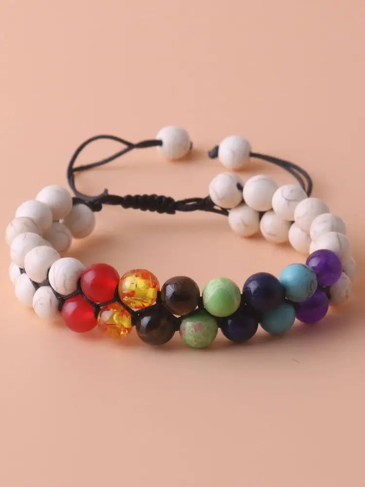 Seven Chakra Treatment Crystal Yoga Stone Bracelet
