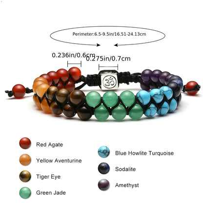 Seven Chakra Treatment Crystal Yoga Stone Bracelet