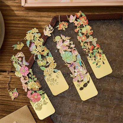 Aesthetic Metal Flower Bookmarks