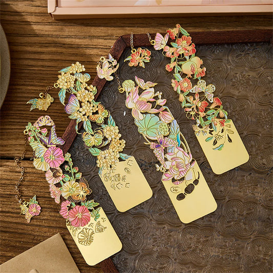 Aesthetic Metal Flower Bookmarks
