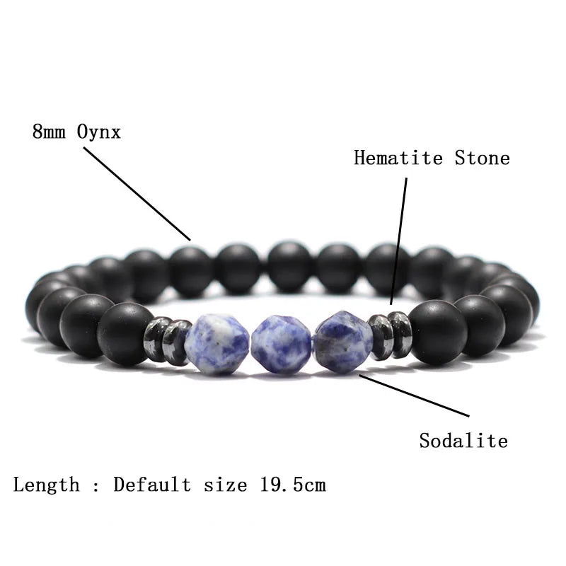 Men's Black Onyx Stone Bracelet