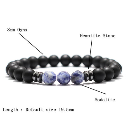 Men's Black Onyx Stone Bracelet