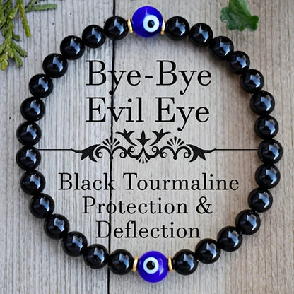 Evil Eye Black Tourmaline Bracelet