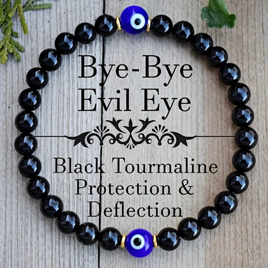 Evil Eye Black Tourmaline Bracelet