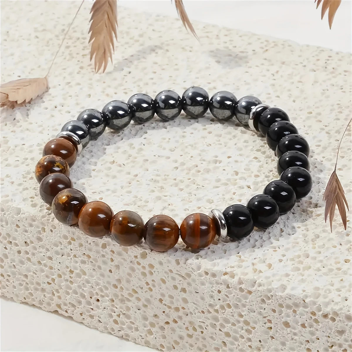 Triple Protection Bracelet  - Tiger Eye Black, Obsidian, & Hematite