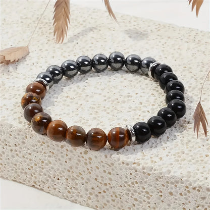 Triple Protection Bracelet  - Tiger Eye Black, Obsidian, & Hematite